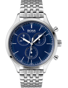 Montre Homme Hugo Boss 1513653 Chronographe Cadran Émail Bleu Acier