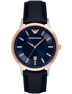 Montre Homme Emporio Armani Renato AR11188 - Cadran bleu, bracelet cuir