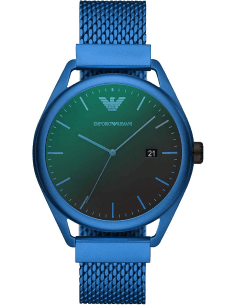 Montre Homme Emporio Armani Connected AR11328, Cadran Noir, Boîtier et Bracelet Acier Bleu