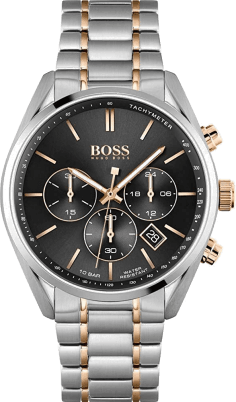 Montre Homme Hugo Boss Champion 1513819 Chronographe Bicolore Acier Argent et Doré