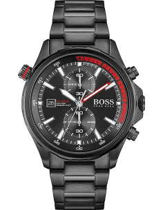 Montre Homme Hugo Boss Globetrotter 1513825 Chronographe Noir Acier