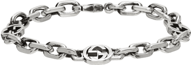 Bracelet Gucci en argent à chaîne et ferrure à logo GG