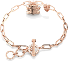 Bracelet Swarovski Teddy ours en métal plaqué or rose