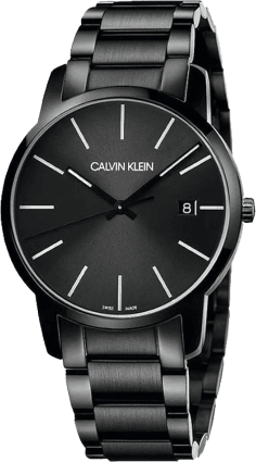 Montre Homme Calvin Klein K2G2G4B1 - Boîtier et Bracelet Acier Noir, Cadran Noir