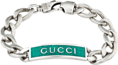 Bracelet Gucci en argent 925 avec plaque finition émail turquoise