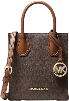 Très petit sac à main Michael Kors Mercer à bandoulière en cuir monogramme grainé Safiano