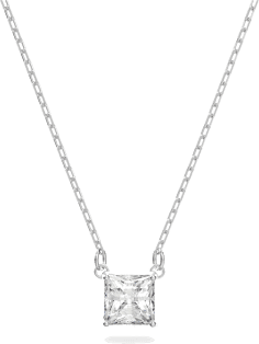 Collier Swarovski Attract solitaire carré en métal rhodié