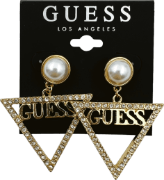 Boucles d'oreilles Guess triangle plaqué or avec zirconium - Réf. 109790