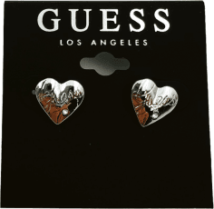 Boucles d'oreilles Guess coeur argent serti zirconium - Réf. 109792