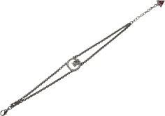 Bracelet Guess 109801 en métal argenté pour femme, ajustable avec logo G sertie de cristaux