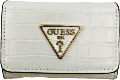 Portefeuille Guess pour femme - Réf. 109833 - Blanc crème en simili cuir glacé