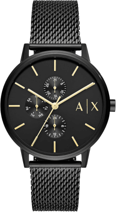 Montre Homme Armani Exchange AX2716, Cadran et Bracelet Maille Milanaise Noir