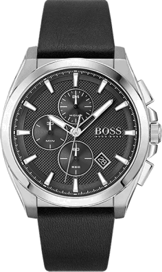 Montre Homme Hugo Boss Grandmaster 1513881 - Chronographe Cadran Noir Bracelet Cuir