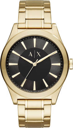 Montre Homme Armani Exchange AX2328 - Cadran Noir et Bracelet Acier Doré