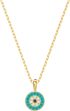 Collier Swarovski Luckily 5468916 en métal plaqué or avec cristaux turquoise pour femme
