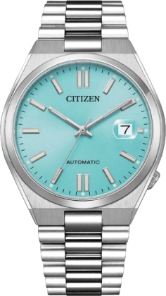 Montre Citizen Automatique NJ0151-88M pour Homme, Cadran Bleu Turquoise et Bracelet Acier