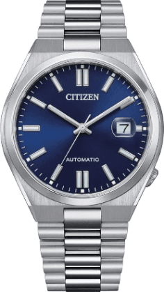 Montre Citizen Tsuyosa Automatique NJ0150-81L pour Homme - Cadran Bleu Soleillé, Bracelet Acier