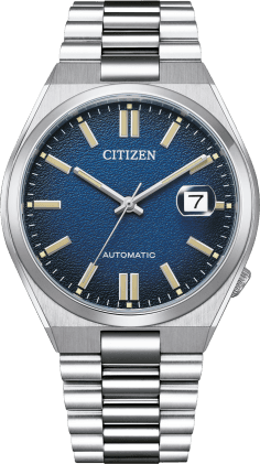 Montre Citizen Tsuyosa Automatique NJ0151-88L pour Homme, Cadran Bleu Soleillé, Acier