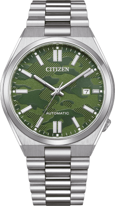 Montre Citizen NJ0159-86X Automatique Homme - Cadran Vert Camouflage, Bracelet Acier