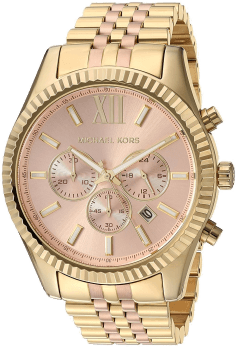 Montre Femme Michael Kors MK6473 Lexington Chronographe Acier Doré Rose
