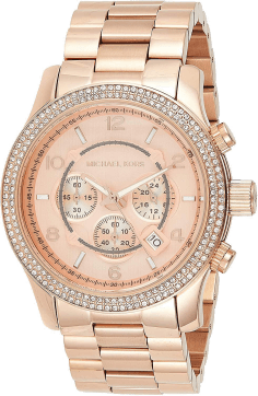 Montre Michael Kors MK5576 Multifonction en Acier Doré Rose avec Lunette Strassée