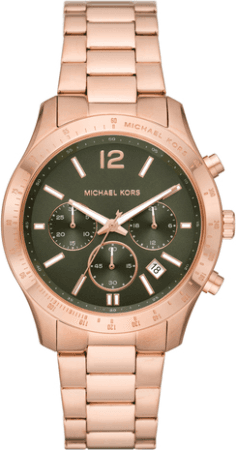 Montre Michael Kors Berkley MK7412 cadran vert bracelet en acier inoxydable doré rose
