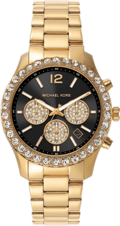 Montre Michael Kors MK7414 Everest - Chronographe Cadran Noir Bracelet Or - Pour Femme