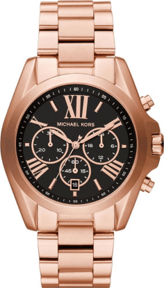 Montre Femme Michael Kors Bradshaw MK5854 - Chronographe Acier Or Rose Cadran Noir