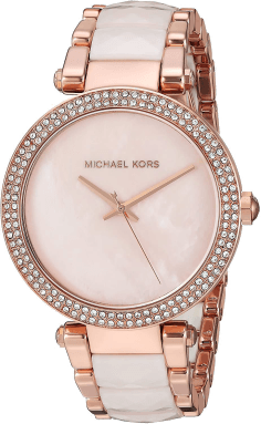 Montre Femme Michael Kors MK6402 Parker Acier Bicolore Or Rose Cadran Fuchsia
