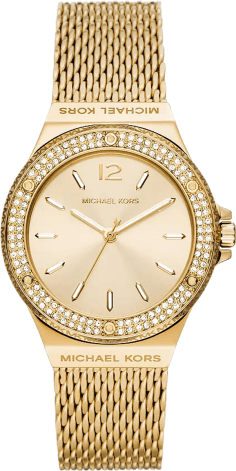 Montre Femme Michael Kors MK7335 Lennox - Cadran Doré Pavé, Bracelet Maille Or Acier Inoxydable