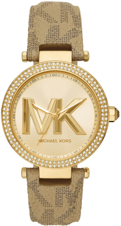 Montre Michael Kors Parker MK2973 pour Femme - Cadran doré, Bracelet cuir marron