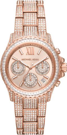 Montre Michael Kors Everest MK7235 - Chronographe Femme - Cadran et Boîtier Or Rose - Bracelet Acier