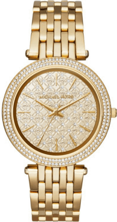 Montre Michael Kors MK3398 Acier Doré Jaune et Lunette Sertie de Strass