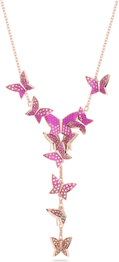 Collier Swarovski Lilia 5636420 en or rose pour femme avec papillons et cristaux