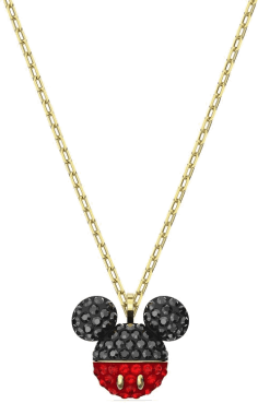 Collier Swarovski Mickey & Minnie 5559176 en plaqué or, cristaux noirs et rouges pour femme