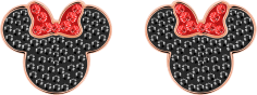 Boucles d'oreilles Swarovski 5446390 plaqué or rose cristaux noirs et rouges Mickey & Minnie pour femme