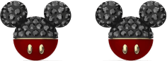 Boucles d'oreilles Swarovski 5566691 plaqué or cristaux noirs Mickey & Minnie pour femme