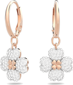 Boucles d'oreilles Swarovski Latisha Flower 5636517 en plaqué or rose et cristaux blancs pour femme