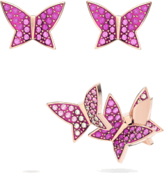 Boucles d'oreilles Swarovski Lilia 5636428 pour femme, plaqué or rose avec papillons et cristaux