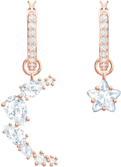 Boucles d'oreilles Swarovski Penélope Cruz Moonsun 5486354 en plaqué or rose avec cristaux blancs pour femme