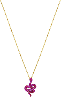 Collier Swarovski Leslie 5438407 en plaqué or rose avec serpent et cristaux rouges pour femme