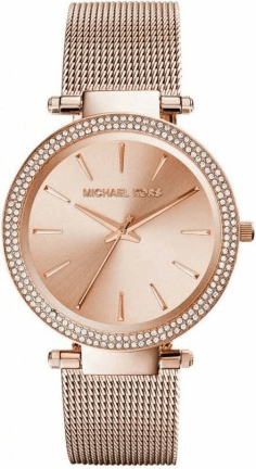 Montre Michael Kors MK3369 Bracelet Acier Maille Milanaise Doré Or Rose