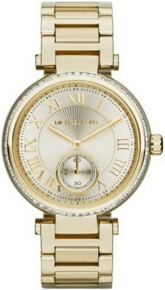 Montre Femme Michael Kors MK5867 en Acier Doré, Cadran Champagne et Strass