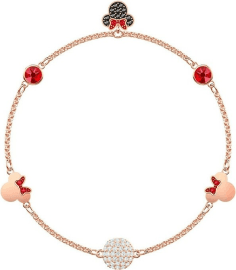 Bracelet Swarovski Remix Minnie 5462365 en métal plaqué or rose avec cristaux multicolores - Femme