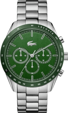 Montre Homme Lacoste 2011080 en acier, cadran vert et bracelet argent