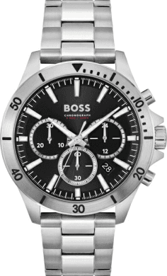 Montre Homme Hugo Boss Troper 1514057 - Acier Argenté, Cadran Noir Multifonctions