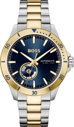 Montre Homme Hugo Boss Troper 1514201 Automatique - Boîtier Bicolore, Cadran Bleu Soleillé