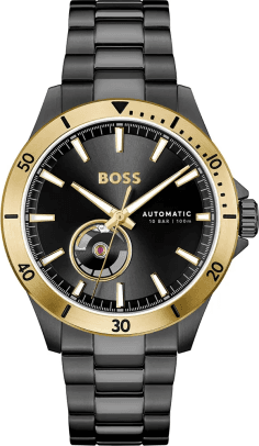 Montre Homme Hugo Boss Troper Automatique 1514203 Boîtier et Bracelet Acier Noir
