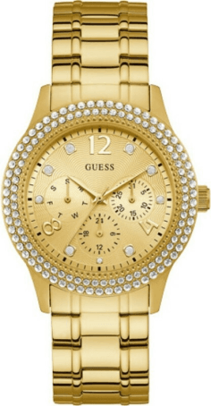 Montre Femme Guess W1097L2 Dorée à Cristaux - Bracelet Scintillant
