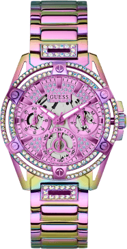 Montre Femme Guess Queen GW0464L4 en Acier Arc-en-ciel avec Cadran à Cristaux